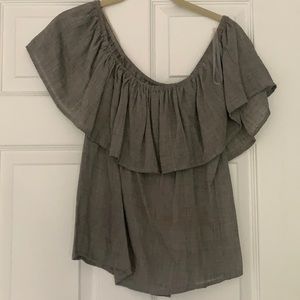 Grey off the shoulder shirt